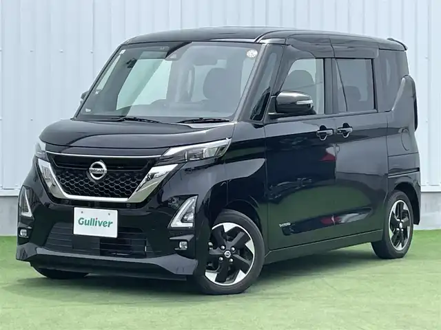 日産 ルークス HWS X プロパイロットED 香川県 2021(令3)年 2.8万km ブラック 登録時走行距離：27587km/ディーラー純正9型ナビ/　BT MSV　フルセグTV/全方位カメラ/両側パワースライドドア/エマージェンシーブレーキ/レーンキープアシスト/レーダークルーズコントロール/クリアランスソナー/横滑り防止装置/アイドリングストップ/LEDヘッドライト/オートライト/フォグランプ/オートホールド機能付き電子パーキングブレーキ/ETC/純正フロアマット/ドアバイザー/プッシュスタート/スマートキー/スペアキー