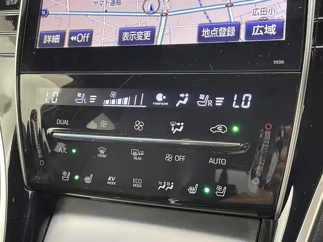 トヨタ ハリアー ハイブリッド プレミアム メタル&レザーP 富山県 2019(令1)年 3.7万km ホワイトパールクリスタルシャイン 純正ナビ（AM/FM/DVD/BT/フルセグ）/バックカメラ/ドライブレコーダー/ETC/レザーシート/D/N席パワーシート/D席メモリシート/シートヒーター/シートベンチレーション/衝突被害軽減システム/レーダークルーズコントロール/レーンキープアシスト/横滑り防止装置/オートホールド付電子パーキング/純正アルミホイール/純正フロアマット/オートLEDライト/フォグライト/ウッドコンビステアリング/ステアリングスイッチ/スマートキー/スペアキー/カードキー