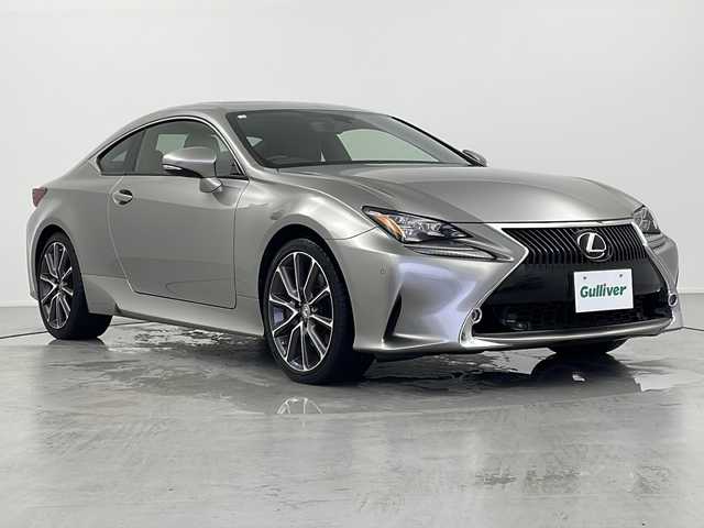 レクサス ＲＣ 200t バージョンL 岐阜県 2016(平28)年 1.7万km ソニックチタニウム 登録時走行距離16386km/サンルーフ/純正ナビ/フルセグテレビ/バックカメラ/黒革シート/前席パワーシート/前席シートヒーター/エアシート/ハンドルヒーター/クルーズコントロール/パドルシフト/LEDヘッドライト/オートライト/プッシュスタート/ウインカーミラー/ビルトインETC/純正19インチアルミ