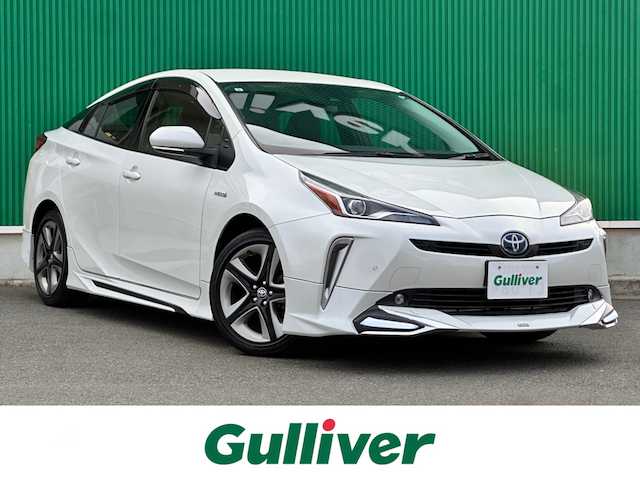 トヨタ プリウス Sツーリングセレクション 宮城県 2019(平31)年 3.1万km ホワイトパールクリスタルシャイン インテリジェントクリアランスソナー/＝＝＝/モデリスタエアロ（F/S/R）/セーフティセンス/・プリクラッシュセーフティ/・レーンディパーチャーアラート/・オートマチックハイビーム/・レーダークルーズコントロール/純正ナビ（NSZT-W68T）/・CD/DVD/・Bluetooth/・フルセグＴＶ/バックカメラ/ビルトインETC2.0/ブラック合皮シート/シートヒーター/革巻きステアリング/ステアリングスイッチ/LEDヘッドランプ/フォグランプ/オートライト/スマートキー＆プッシュスタート/スペアキー/電動格納ミラー/純正17インチAW/純正ドアバイザー/純正フロアマット/トノカバー/W/サイド/カーテンエアバッグ