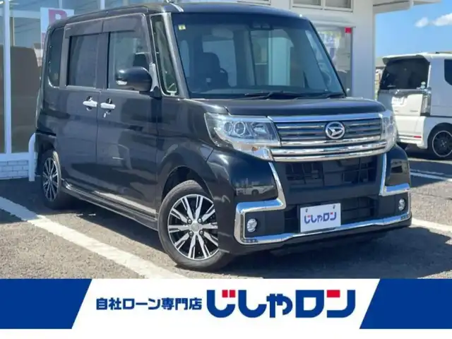 ダイハツ タント カスタム X トップED SA Ⅲ 徳島県 2018(平30)年 8万km ブラックマイカメタリック (株)IDOMが運営する【じしゃロン徳島店】の自社ローン専用車両になりますこちらは現金またはオートローンご利用時の価格です。/社外ナビゲーション　/全方位モニター　/ＥＴＣ　/ＬＥＤヘッドライト　/純正アルミホイール　/両側パワースライドドア　/両席シートヒーター　/オートハイビーム　/プッシュスタート　/スマートキー　/スペアキー
