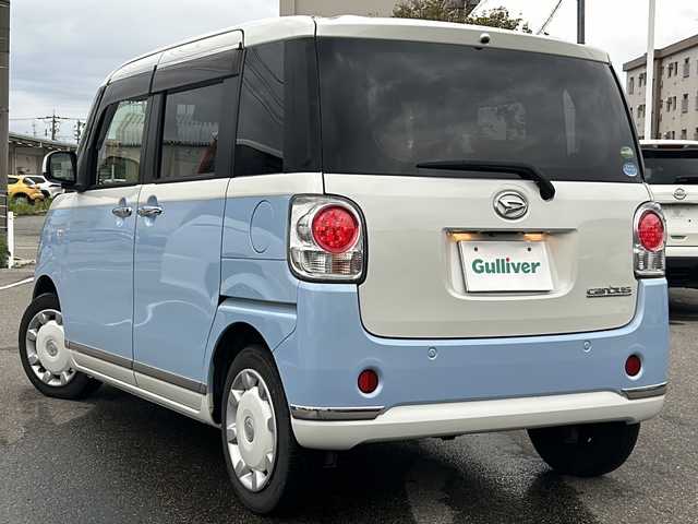 ダイハツ ムーヴ キャンバス G メイクアッフ SA Ⅱ 石川県 2017(平29)年 3.1万km パールホワイトⅢ/シルキーブルーパール 2トーン ワンオーナー/4WD/スマートアシストIII/・衝突回避軽減システム/・横滑り防止機能/純正メモリーナビゲーション/【CD・DVD・Bluetooth・フルセグTV】/型番：NMZK-W67D/両側パワースライドドア/LEDヘッドライト/・オートライト/・フォグランプ/スマートキー/・プッシュスタート/・スペアキー/アイドリングストップ/コーナーセンサー/ステアリングスイッチ/電動格納ミラー/純正フロアマット/社外AW装着冬タイヤ車載/取扱説明書/新車時保証書