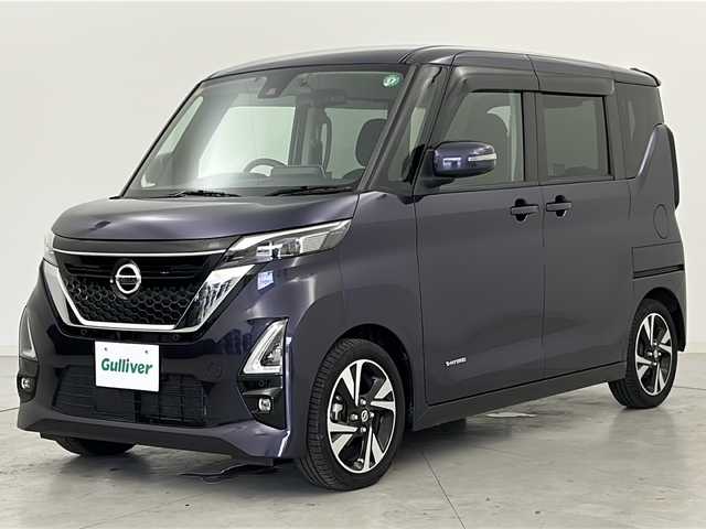 日産 ルークス HWS Gターボ プロパイロットED 宮城県 2020(令2)年 5.2万km アメジストパープル プロパイロット/エマージェンシーブレーキ/車線逸脱警報/先行者発進お知らせ/標識検知機能/アラウンドビューモニター/デジタルインナーミラー/純正9インチナビ（地図SD無し）/（BT.AM.FM.CD.DVD）/両側パワースライドドア/ビルトインETC/ドライブレコーダー（F）/ハンズフリースライドドア/電動パーキングブレーキ/革巻きステアリング/ステアリングスイッチ/プッシュスタート/スマートキー/ロールサンシェード/シートバックテーブル/純正フロアマット/純正ドアバイザー/純正15インチアルミホイール/LEDヘッドライト/LEDフォグランプ