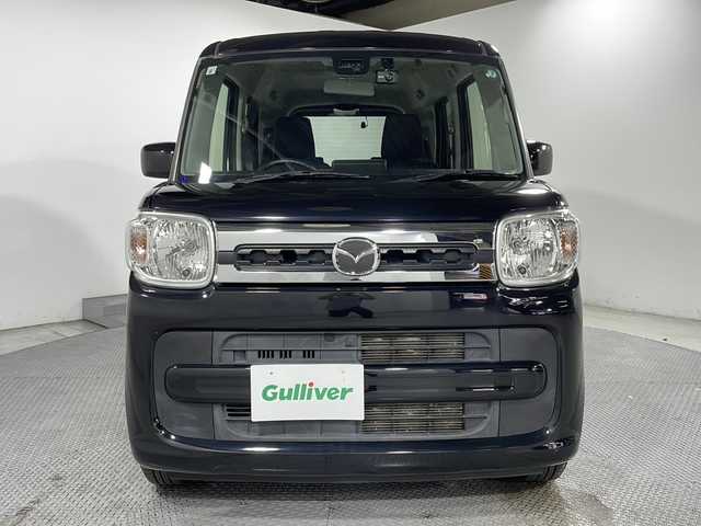 マツダ フレアワゴン ハイブリッド XS 広島県 2019(令1)年 2.5万km ブルーイッシュブラックパール3 禁煙車/ＫＥＮＷＯＯＤナビ/シートヒーター/両側パワースライドドア/前後ドライブレコーダー/コーナーセンサー/オートマチックハイビーム/ＥＴＣ/衝突軽減/レーンキープアシスト/踏み間違い防止/フルセグ/ＤＶＤ/純正14インチホイールキャップ(155/65/R14)/エアバッグ(運転席/助手席)