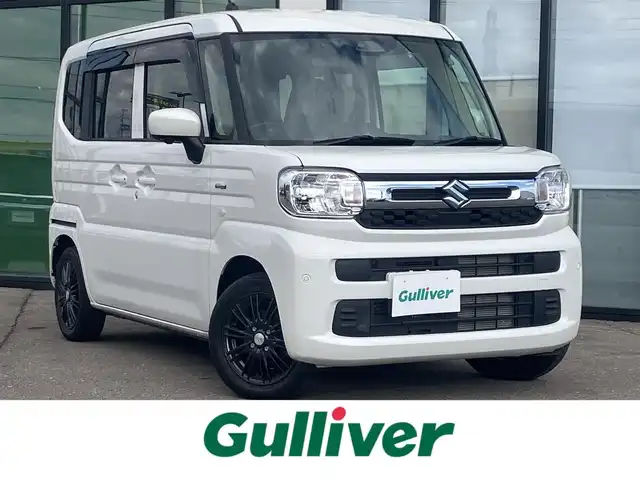 スズキ スペーシア HYBRID X 道南・函館 2024(令6)年 0.3万km ピュアホワイトP /純正ナビ//フルセグTV//全周囲カメラ//衝突軽減ブレーキ//シートヒーター//両側パワースライドドア//レーンキープアシスト//コーナーセンサー//社外アルミホイール//オートハイビーム//アイドリングストップ