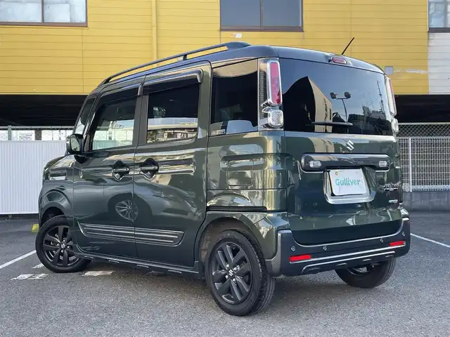 スズキ スペーシア ギア HYBRID XZターボ 和歌山県 2022(令4)年 3.9万km クールカーキパールメタリック/ガンメタリック2トーン ターボ/ディーラー純正ナビ（AM/FM/CD/DVD/SD/MEMORY MUSIC/iPod/USB/Bluetooth/フルセグTV）/両側パワースライドドア/前後ドラレコ/全方位モニター/D/N席　シートヒーター/SUPER CAT　レーダー/クルーズコントロール追従あり/デュアルカメラブレーキサポート/HUD/車線逸脱警報/ETC/純正フロアマット/純正ドアバイザー/保証書/取扱説明書/スペアキー×１