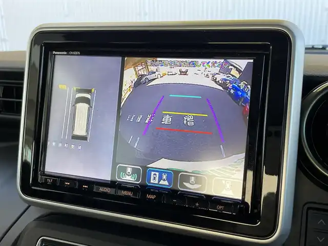 スズキ スペーシア ギア HYBRID XZターボ 和歌山県 2022(令4)年 3.9万km クールカーキパールメタリック/ガンメタリック2トーン ターボ/ディーラー純正ナビ（AM/FM/CD/DVD/SD/MEMORY MUSIC/iPod/USB/Bluetooth/フルセグTV）/両側パワースライドドア/前後ドラレコ/全方位モニター/D/N席　シートヒーター/SUPER CAT　レーダー/クルーズコントロール追従あり/デュアルカメラブレーキサポート/HUD/車線逸脱警報/ETC/純正フロアマット/純正ドアバイザー/保証書/取扱説明書/スペアキー×１