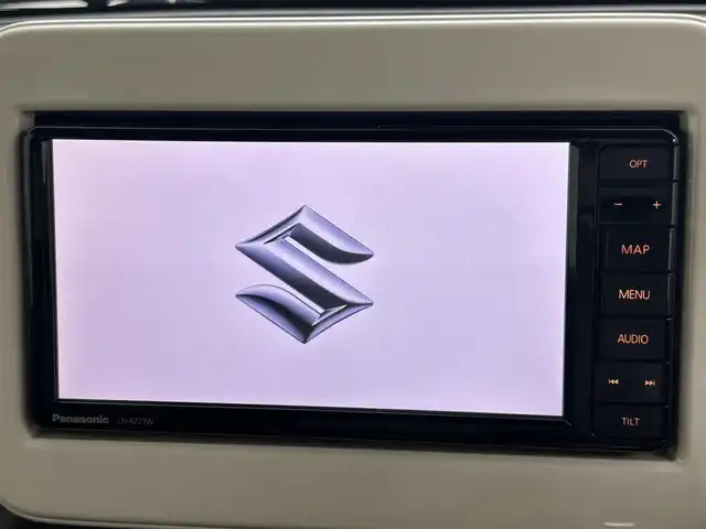 スズキ ラパン F リミテッド 岡山県 2017(平29)年 5.2万km フェニックスレッドパール 純正ナビ/（CD/DVD/BT/フルセグTV）/アラウンドビューモニター/ステアリングスイッチ/HIDヘッドライト/オートライト/衝突軽減ブレーキ/ETC/純正フロアマット/純正ドアバイザー/新車保証書/取扱説明書