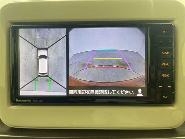 スズキ ラパン F リミテッド 岡山県 2017(平29)年 5.2万km フェニックスレッドパール 純正ナビ/（CD/DVD/BT/フルセグTV）/アラウンドビューモニター/ステアリングスイッチ/HIDヘッドライト/オートライト/衝突軽減ブレーキ/ETC/純正フロアマット/純正ドアバイザー/新車保証書/取扱説明書