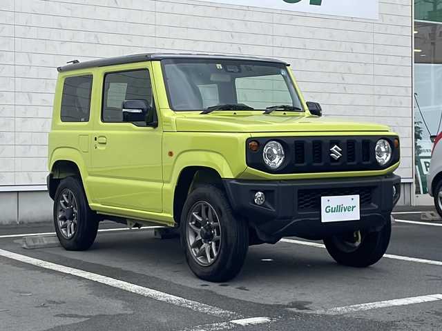 スズキ ジムニー XC 静岡県 2022(令4)年 2.4万km キネティックイエロー/ブラック メモリナビ/フルセグテレビ/バックカメラ/アイドリングストップ/クルーズコントロール/プッシュスタート/ETC/オートライト/コーナーセンサー/横滑り防止装置/レーンキープアシスト/カーテンエアバッグ/衝突被害軽減システム/LEDヘッドライト/スペアキー