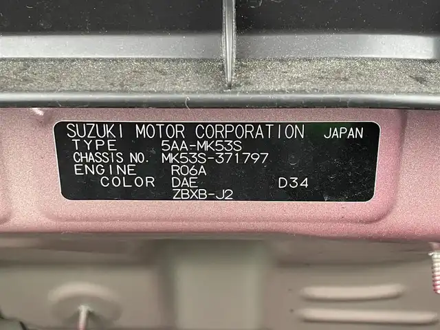 スズキ スペーシア HYBRID X 滋賀県 2021(令3)年 3.4万km チアフルピンクメタリック/ホワイト2トーンルーフ 社外ナビ/(CD/AM/FM)/両側電動スライドドア/衝突軽減ブレーキ/レーンキープアシスト/アイドリングストップ/コーナーセンサー/D席シートヒーター/USB