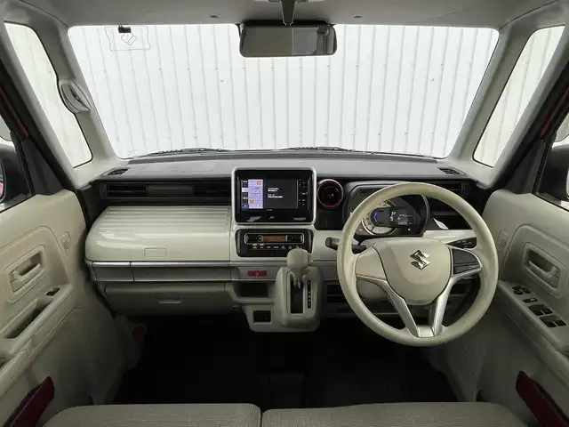 スズキ スペーシア HYBRID X 滋賀県 2021(令3)年 3.4万km チアフルピンクメタリック/ホワイト2トーンルーフ 社外ナビ/(CD/AM/FM)/両側電動スライドドア/衝突軽減ブレーキ/レーンキープアシスト/アイドリングストップ/コーナーセンサー/D席シートヒーター/USB