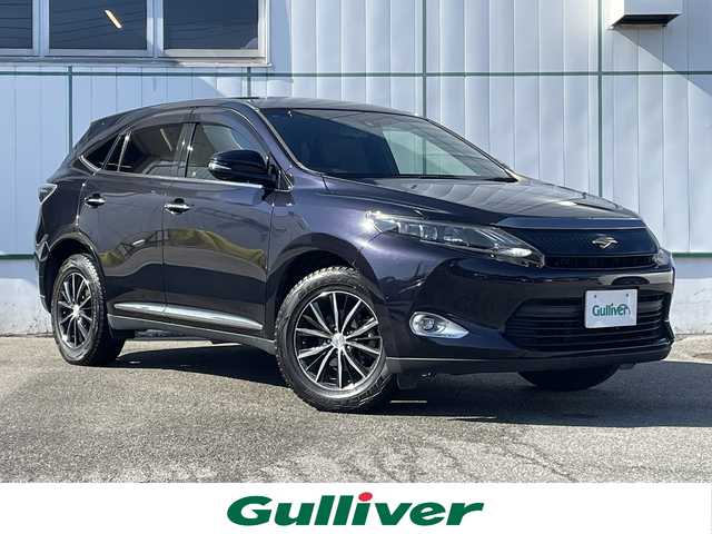 トヨタ ハリアー プレミアム 山梨県 2014(平26)年 6.2万km スパークリングブラックパールクリスタルシャイン ワンオーナー/社外ナビ/CD/DVD/Bluetooth/SD/フルセグTV/バックカメラ/ETC/前席パワーシート/ハーフレザー調シート/オートマチックハイビーム/クルーズコントロール/サイドバイザー/フォグランプ/スペアキー/取扱説明書/保証書/夏タイヤ純正AW付き車載（235/55/18）