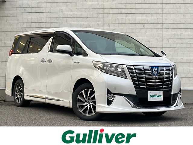トヨタ アルファードハイブリット G 福島県 2017(平29)年 10.1万km ホワイト ４ＷＤ　純正ナビ　モデリスタエアロ　フルセグＴＶ　Ｄ席・Ｎ席パワーシート　バックカメラ　フリップダウンモニター　両側パワースライドドア　クルコン　衝突軽減ブレーキ　スマートキー　エンジンスターター