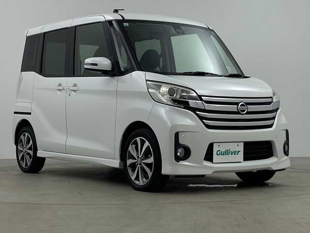 日産 デイズ ルークス ハイウェイスターX Gパッケージ 鹿児島県 2015(平27)年 5.3万km ホワイトパール 純正ナビ/（CD/DVD/BT/フルセグTV）/アラウンドビューモニター/両側パワースライドドア/オートライト/ステアリングスイッチ/アイドリングストップ/シートヒーター/シートバックテーブル/後席サーキュレーター/後席サンシェード/ETC/USB入力