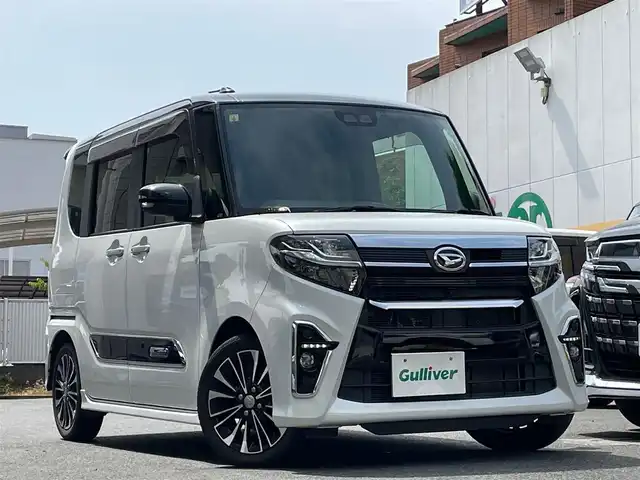 ダイハツ タント カスタム RS セレクション 東京都 2020(令2)年 2万km ブラックマイカメタリック/シャイニングホワイトパール 純正SDナビ/・フルセグTV/・Bluetooth接続/・FM・AM/・DVD再生機能/黒革ハーフレザーシート/・シートヒータ/両側パワースライドドア/衝突被害軽減ブレーキ/バックカメラ/・全周囲カメラ/LEDヘッドランプ/ドラレコ/ETC/ABS/横滑り防止/盗難防止/コーナーセンサー/SRSエアバッグ/オートライト/スマートキー/保証書＆取扱説明書