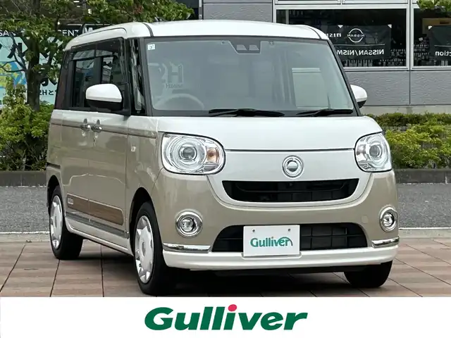 ダイハツ ムーヴ キャンバス G メイクアップ VS SAⅢ 福島県 2021(令3)年 3.6万km パールホワイトⅢ/ナチュラルベージュマイカメタリック 2トーン スマートアシスト3/衝突回避支援ブレーキ/車線逸脱警報/誤発進抑制制御/先行車発進お知らせ/オートハイビーム/純正ナビゲーション/型番：NMZK-W71D/【DVD/USB/SD/BT/TV】/パノラマモニター/ビルトインETC/ドライブレコーダー/両側パワースライドドア/運転席シートヒーター/LEDオートライト/LEDフォグランプ/ドアバイザー