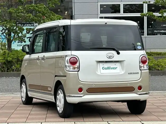 ダイハツ ムーヴ キャンバス G メイクアップ VS SAⅢ 福島県 2021(令3)年 3.6万km パールホワイトⅢ/ナチュラルベージュマイカメタリック 2トーン スマートアシスト3/衝突回避支援ブレーキ/車線逸脱警報/誤発進抑制制御/先行車発進お知らせ/オートハイビーム/純正ナビゲーション/型番：NMZK-W71D/【DVD/USB/SD/BT/TV】/パノラマモニター/ビルトインETC/ドライブレコーダー/両側パワースライドドア/運転席シートヒーター/LEDオートライト/LEDフォグランプ/ドアバイザー