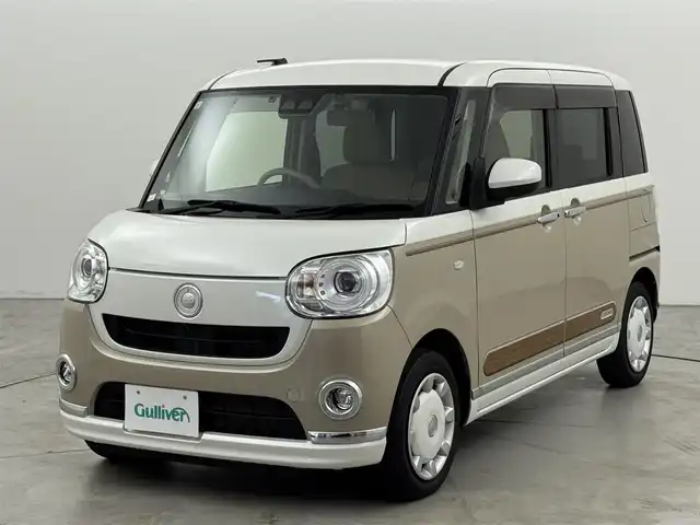 ダイハツ ムーヴ キャンバス G メイクアップ VS SAⅢ 福岡県 2021(令3)年 3.6万km パールホワイトⅢ/ナチュラルベージュマイカメタリック 2トーン 純正ナビ／フルセグＴＶ／BT/ＥＴＣ　/ドライブレコーダー　/両側パワースライドドア　/全方位カメラ　/シートヒーター　/衝突軽減被害システム　/横滑り防止装置　/オートライト　/アイドリングストップ　/オートハイビーム