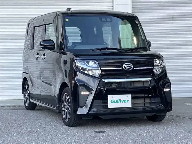 ダイハツ タント カスタム X 高知県 2020(令2)年 1.9万km ブラックマイカメタリック 純正ＳＤナビ　/フルセグＴＶ//Ｂｌｕｅｔｏｏｔｈ接続/iPod/バックカメラ　/半革シート　/純正HIDヘッドライト　/衝突被害軽減ブレーキ　/アイドリングストップ/レーンキープアシスト　/両側パワースライドドア　/コーナーセンサー　/純正１４インチアルミ/スマートキー