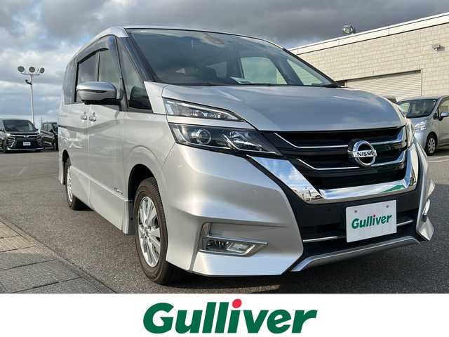 日産 セレナ ハイウェイスター 新潟県 2016(平28)年 5.8万km ブリリアントシルバー 4WD　/純正9型ナビ　/（フルセグ/CD/DVD/Bluetooth/SD）　/アラウンドビューモニター/フリップダウンモニター/インテリジェントインナーミラー　/両側パワースライドドア　/ハンズフリーオートスライドドア　/プロパイロット　/クルーズコントロール/前方ドライブレコーダー　/エマージェンシーブレーキ　/横滑り防止装置/アイドリングストップ/ETC /パーキングアシスト/LEDオートヘッドライト/フォグランプ　/電動格納ウィンカーミラー/スマートキー×2/取扱説明書
