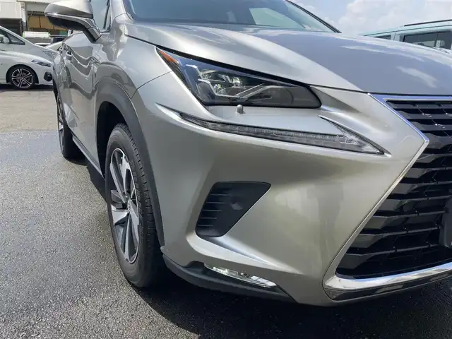 レクサス ＮＸ 300h バージョンL 静岡県 2017(平29)年 3.7万km ソニックチタニウム Toyota Safety Sense/純正10インチナビ/　AM FM CD DVD Bluetooth USB AUX/フルセグTV/ビルトインETC2.0/アラウンドビューモニター/前方ドライブレコーダー/LEDオートヘッドライト/レーダークルーズコントロール/パワーシート(全席)/シートヒーター＆シートベンチレーション/パワーバックドア/オートブレーキホールド/スマートキー2本＆カードキー1枚/純正19インチアルミホイール/ステアリングヒーター/ヘッドアップディスプレイ/パドルシフト/ワンオーナー/シングルムーンルーフ/ブラウン＆ブラックレザーシート