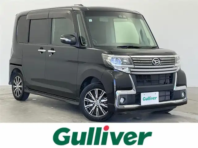 ダイハツ タント カスタム X トップED SA Ⅲ 富山県 2017(平29)年 5.9万km ブラックマイカメタリック 社外ナビ/（FM　AM　CD　DVD）/フルセグテレビ/バックカメラ/ETC/片側パワースライドドア/運転席シートヒーター/前方ドライブレコーダー/プッシュスタート/アイドリングストップ/衝突被害軽減システム/オートマチックハイビーム/横滑り防止システム/アイドリングストップ/純正フロアマット/純正ドアバイザー/純正アルミホイール