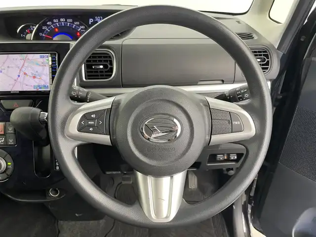 ダイハツ タント カスタム X トップED SA Ⅲ 富山県 2017(平29)年 5.9万km ブラックマイカメタリック 社外ナビ/（FM　AM　CD　DVD）/フルセグテレビ/バックカメラ/ETC/片側パワースライドドア/運転席シートヒーター/前方ドライブレコーダー/プッシュスタート/アイドリングストップ/衝突被害軽減システム/オートマチックハイビーム/横滑り防止システム/アイドリングストップ/純正フロアマット/純正ドアバイザー/純正アルミホイール