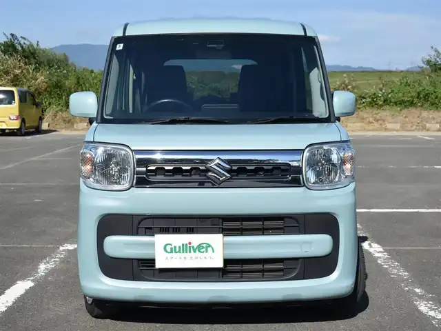 スズキ スペーシア HYBRID X 福岡県 2020(令2)年 5.6万km ライトブルー 社外SDナビ・フルセグTV/（Bluetooth・DVD再生可能）/両側パワースライドドア/スマートキー/セーフティサポート/バックカメラ/バックセンサー/運転席シートヒーター/ETC/新車時保証書/取扱説明書