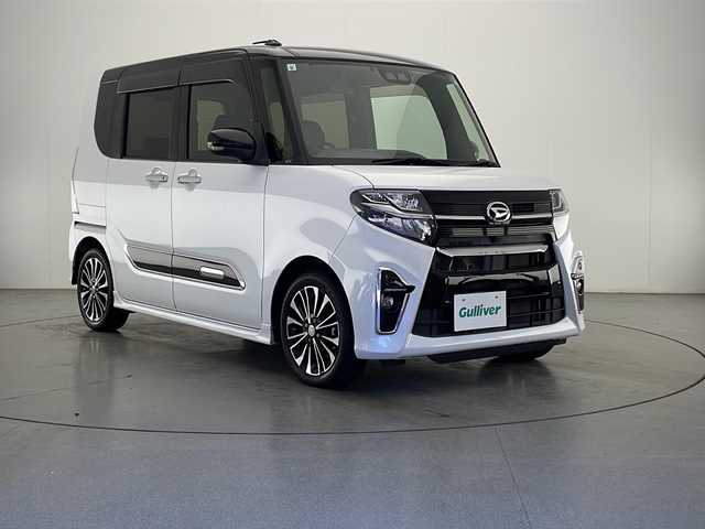ダイハツ タント カスタム RS 宮崎県 2019(令1)年 5.1万km ブラックマイカメタリック/シャイニングホワイトパール 禁煙車/衝突被害軽減ブレーキ/社外ナビTV/（カロッツェリア/AVIC-RZ910/CD/DVD/Bluetooth/FMAM/フルセグTV)/社外バックカメラ/社外ドライブレコーダー/純正ビルトインETC/純正LEDオートライト/純正LEDフォグ/純正15インチアルミ/純正エアロ/純正ルーフエンドスポイラー/純正セキュリティアラーム/純正フロアマット/両側電動スライドドア/クリアランスソナー/オート電動格納ミラー/オートエアコン/前席シートヒーター/ハーフレザーシート/本革巻ハンドル/スマートキー/プッシュエンジンスタート/新車時保証書/取扱い説明書