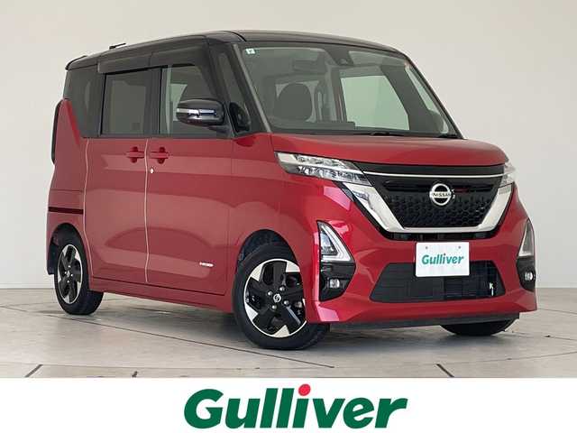 日産 ルークス ハイウェイスター X 愛知県 2021(令3)年 2.5万km スパークリングレッド/ブラック 純正ナビ/全方位カメラ/片側パワースライド/バックカメラ/コーナーセンサー/純正アルミホイール/LEDヘッドライト/オートマチックハイビーム/衝突軽減システム/フルセグ/CD /Bluetooth/ステアリングスイッチ/スマートキー/プッシュスタート