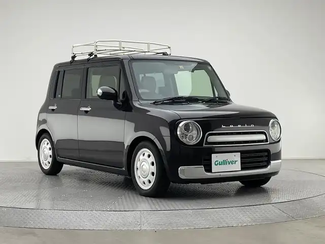 スズキ ラパン ショコラ X 兵庫県 2014(平26)年 5.3万km アーバンブラウンパールメタリック 社外ポータブルＳＤナビ　/ＥＴＣ　/前方ドライブレコーダー　/オートライト　/アイドリングストップ　/プッシュスタート　/社外マフラー　/ルーフキャリア　/純正フロアマット　/ＨＩＤヘッドライト　/スマートキー　/レザーシート