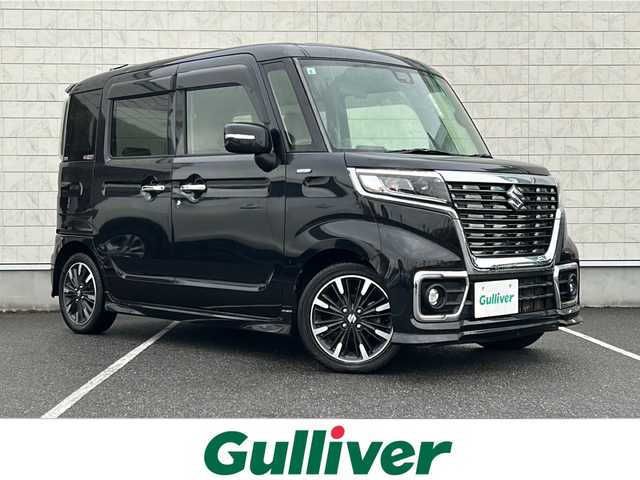 スズキ スペーシア カスタム HYBRID XS ターボ 栃木県 2019(令1)年 7.6万km ブルーイッシュブラックパール3 KENWOOD 8インチナビ/・Bluetooth CD DVD/・TV フルセグ/・バックカメラ/両側パワースライドドア/クルーズコントロール/ハーフレザーシート/衝突被害軽減システム/コーナーセンサー/レーンキープアシスト/LEDヘッドライト/オートライト