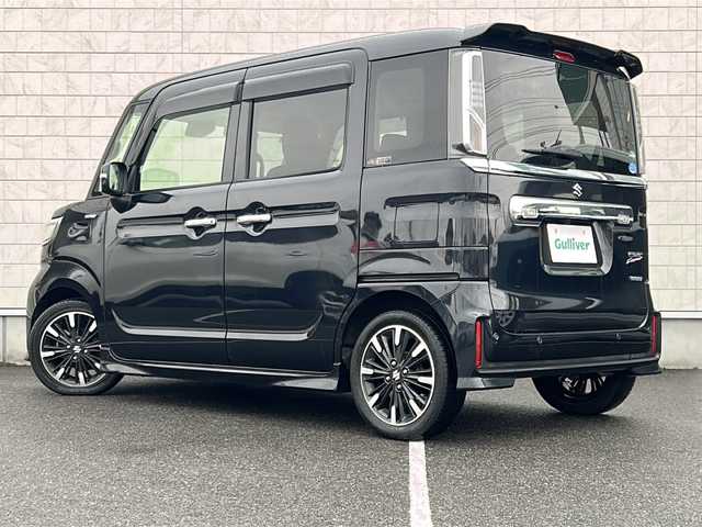 スズキ スペーシア カスタム HYBRID XS ターボ 栃木県 2019(令1)年 7.6万km ブルーイッシュブラックパール3 KENWOOD 8インチナビ/・Bluetooth CD DVD/・TV フルセグ/・バックカメラ/両側パワースライドドア/クルーズコントロール/ハーフレザーシート/衝突被害軽減システム/コーナーセンサー/レーンキープアシスト/LEDヘッドライト/オートライト