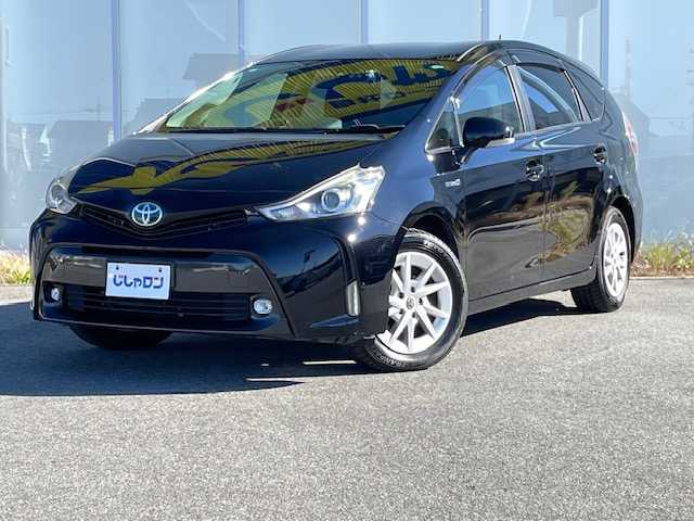 トヨタ プリウス α G 福島県 2015(平27)年 10.5万km アティチュードブラックマイカ (株)IDOMが運営する【じしゃロンいわき店】の自社ローン対象車両になります。こちらは現金ご利用時の価格です。自社ローンご希望の方は別途その旨お申付け下さい。/登録時走行距離104745km/ストラーダ製カーナビゲーション/型番：CN-RS01WD/バックカメラ/プッシュスタート/スマートキー/衝突軽減システム/レーンキープアシスト/オートハイビーム/ドライブレコーダー/サイドバイザー/フロアマット/ETC