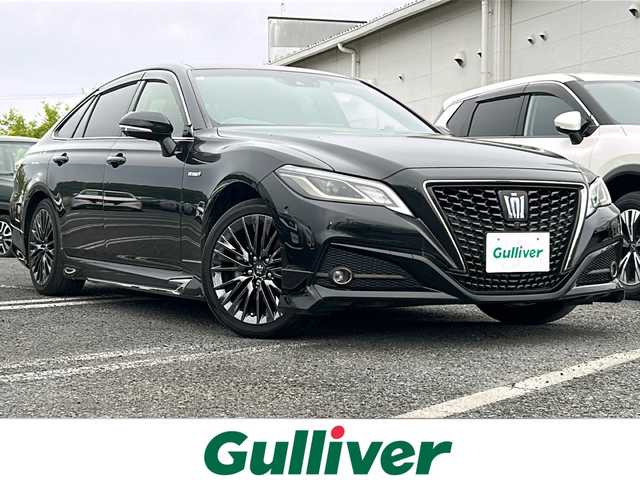 トヨタ クラウン ハイブリッド S スポーツスタイル 千葉県 2019(令1)年 6.4万km プレシャスブラックパール モデリスタエアロ 黒革シート ナビ 全方位カメラ エアシート パワーシート レーダークルーズ シートヒーター ステアリングヒーター PCS LDA USB ETC パーキングアシスト フルセグ ソナー 18AW