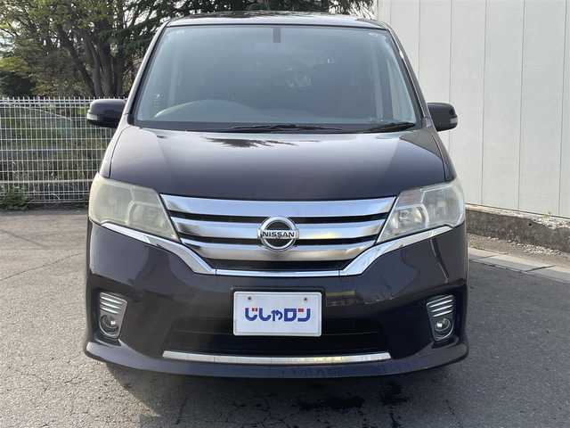 日産 セレナ ハイウェイスター Sハイブリッド 福島県 2013(平25)年 8.6万km オーロラモーヴ (株)IDOMが運営する【じしゃロン福島店】の自社ローン専用車両になります。こちらは現金またはオートローンご利用時の価格です。自社ローンご希望の方は別途その旨お申付け下さい/純正ＳＤナビ/フルセグテレビ/バックカメラ/両側パワースライドドア/革巻ステアリング/クルーズコントロール/ウィンカーミラー/リアサンシェード/ＥＣＯモード