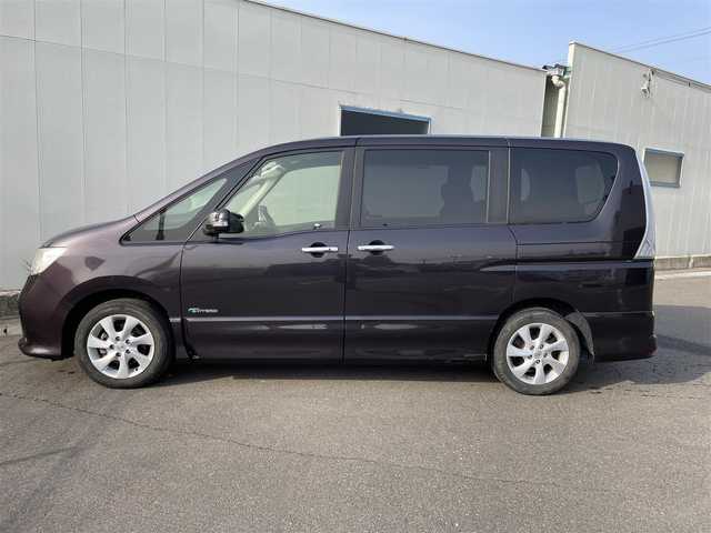 日産 セレナ ハイウェイスター Sハイブリッド 福島県 2013(平25)年 8.6万km オーロラモーヴ (株)IDOMが運営する【じしゃロン福島店】の自社ローン専用車両になります。こちらは現金またはオートローンご利用時の価格です。自社ローンご希望の方は別途その旨お申付け下さい/純正ＳＤナビ/フルセグテレビ/バックカメラ/両側パワースライドドア/革巻ステアリング/クルーズコントロール/ウィンカーミラー/リアサンシェード/ＥＣＯモード