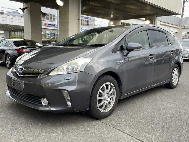 トヨタ プリウス α G 宮城県 2012(平24)年 9.8万km グレーメタリック 純正メモリーナビ/フルセグTV/（BT/CD/DVD）/バックカメラ/クルーズコントロール/LEDヘッドライト/スマートキー/ビルトインETC/サイド＆カーテンエアバック/ISOFIX/保証書/取扱説明書