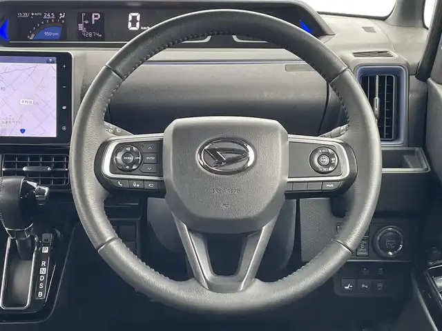 ダイハツ タント カスタム RS 福岡県 2022(令4)年 4.3万km ブラックマイカメタリック スマートアシスト/衝突軽減/レーンキープアシスト/パーキングセンサー/純正９インチナビ（ＮＭＺＮ－Ｙ７２ＤＳ）/フルセグTV/CD/DVD/SD/BT/HDMI/全周囲カメラ/両側パワースライドドア/レーダークルーズコントロール/ハーフレザーシート/前席シートヒーター/純正１５ＡＷ/ビルトインETC/LEDヘッドライト/フォグランプ/電動パーキング/ブレーキホールド/シートバックテーブル/ロールサンシェード/テレビキャンセラー