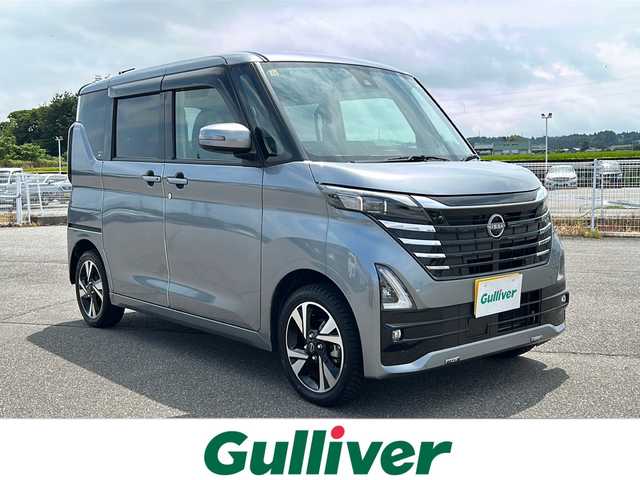 日産 ルークス HWS Gターボ プロパイロットED 富山県 2023(令5)年 0.4万km チタニウムグレーメタリック 純正ＳＤナビ　/フルセグ　/両側電動スライドドア　/プロパイロット　/全方位カメラ　/禁煙車　/バックカメラ　/コーナーセンサー　/ターボ　/４ＷＤ　/ＬＥＤヘッドライト　/レーダークルーズコントロール　/スマートキー/シートヒーター/ドライブレコーダー/純正アルミホイール/ウィンカーミラー/電動格納ミラー/アイドリングストップ/ワンオーナー/ビルトインETC/プッシュスタート