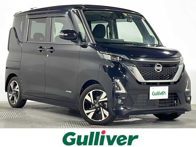 日産 ルークス HWS Gターボ プロパイロットED 広島県 2020(令2)年 3万km ブラック 純正ナビ　/アラウンドビューモニター　/両側パワースライドドア　/クルーズコントロール　/プロパイロット　/コーナーセンサー　/レーンキープ　/オートハイビーム　/ＥＴＣ　/ＬＥＤヘッドライト　/衝突軽減　/前後ドラレコ/純正15インチアルミホイール(165/55/R15)/エアバック(運転席/助手席/サイド)/カーテンエアバック