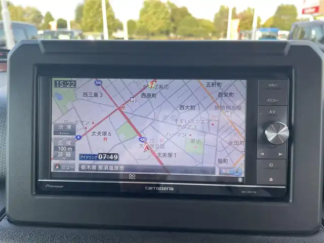スズキ ジムニー XC 栃木県 2024(令6)年 0.7万km ブルーイッシュブラックパール3 スズキセーフティサポート/社外ナビ/フルセグTV/DVD/Bluetooth/ETC/シートカバー/シートヒーター/クルーズコントロール/スマートキー/プッシュスタート/アイドリングストップ/LEDヘッドライト/フォグランプ/オートハイビーム/社外16インチAW/OPENCOUNTRY　ホワイトレターR/Tタイヤ/サイド/カーテンエアバッグ/保証書/取説