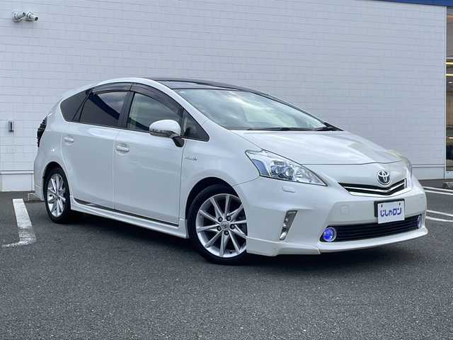 トヨタ プリウス α G ツーリングセレクション 熊本県 2012(平24)年 9万km ホワイトパールクリスタルシャイン (株)IDOMが運営する【じしゃロン熊本店】の自社ローン専用車両になります。/こちらは現金またはオートローンご利用時の価格です。自社ローンご希望の方は別途その旨お申付け下さい /社外ナビ　/フルセグＴＶ　/Ｂｌｕｅｔｏｏｔｈ　/ビルトインＥＴＣ　/スカイルーフ　/クルーズコントロール　/Ｗ＋サイドエアバッグ　/カーテンエアバッグ　/ステアリングスイッチ　/プッシュスタート　/スマートキー