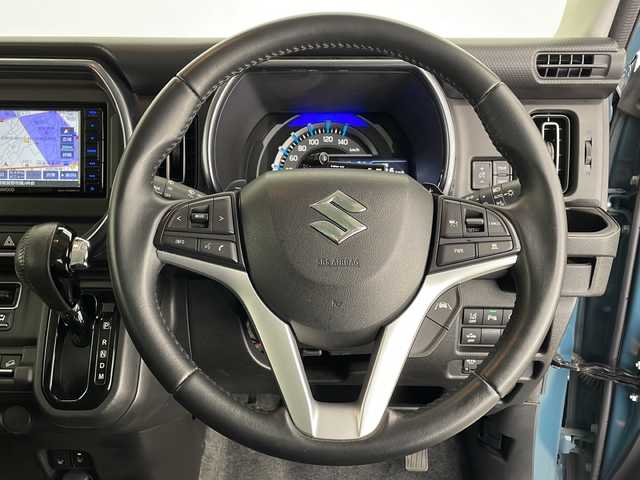 スズキ ハスラー Jスタイル ターボ 長野県 2021(令3)年 4.8万km デニムブルー ガンメタリック 2トーン 4WD/社外メモリナビ&ワンセグTV&CD&DVD&USB&BT/アダプティブクルーズコントロール/レーンキープアシスト/車線逸脱警報/衝突軽減ブレーキ/後方コーナーセンサー/ダウンヒルアシストコントロール/アイドリングストップ/オートマチックハイビーム/前席シートヒーター/ステアリングスイッチ/MTモード付AT/ビルトインETC/LEDヘッドライト/オートライト/フロントフォグランプ/電動格納ミラー/ウィンカーミラー/ドアミラーヒーター/純正15インチAW装着/社外ドアバイザー/プッシュスタート/スマートキー/スペアキー1本