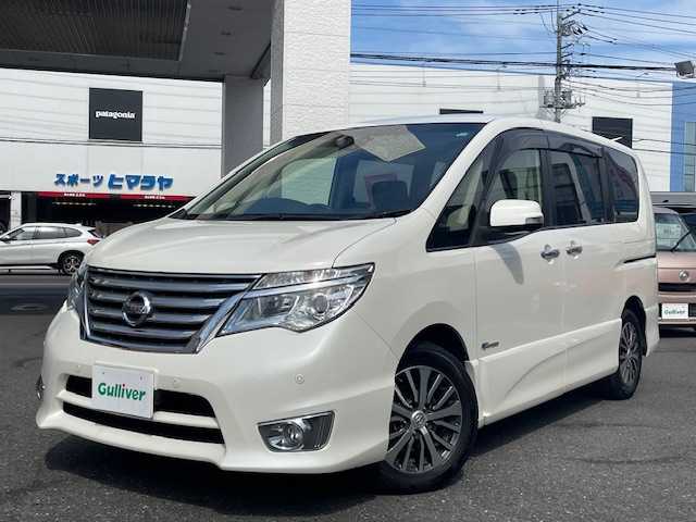 日産 セレナ ハイウェイS S HV Aセーフ 埼玉県 2014(平26)年 7.5万km ブリリアントホワイトパール 外部検査済み/ワンオーナー/後期型/アドバンスドセーフティパッケージ/純正ナビ/フルセグTV/アラウンドビューカメラ/エマージェンシーブレーキ/両側電動スライドドア/コーナーセンサー/LEDヘッドライト/純正16インチアルミホイール/フロアマット/ドアバイザー/ETC/スマートキー/新車保証書/取扱説明書