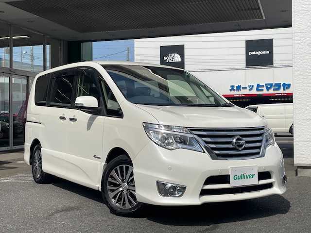 日産 セレナ ハイウェイS S HV Aセーフ 埼玉県 2014(平26)年 7.5万km ブリリアントホワイトパール 外部検査済み/ワンオーナー/後期型/アドバンスドセーフティパッケージ/純正ナビ/フルセグTV/アラウンドビューカメラ/エマージェンシーブレーキ/両側電動スライドドア/コーナーセンサー/LEDヘッドライト/純正16インチアルミホイール/フロアマット/ドアバイザー/ETC/スマートキー/新車保証書/取扱説明書