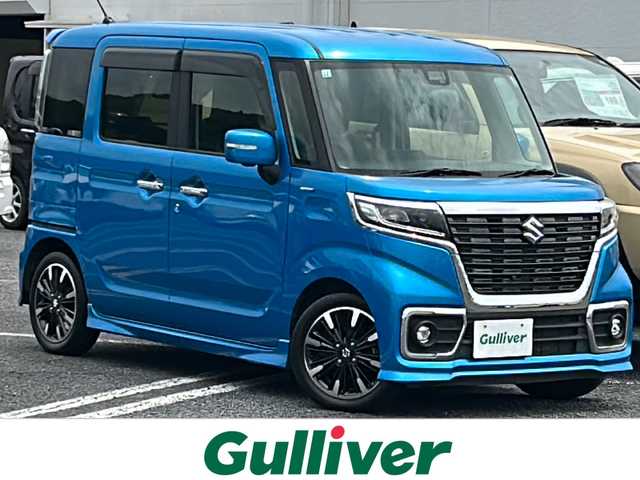 スズキ スペーシア カスタム HYBRID XS ターボ 千葉県 2017(平29)年 2.5万km ブリスクブルーM ナビＣＮ－ＲＺ７３Ｗ　全方位カメラ　クルコン　両側パワースライドドア　レーンキープアシスト　ドラレコ　フルセグ　Ｂｔ　ＤＶＤ　ＬＥＤライト　オートライト　コーナーセンサー　１５インチＡＷ ターボ