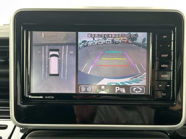 スズキ スペーシア カスタム HYBRID XS ターボ 千葉県 2017(平29)年 2.5万km ブリスクブルーM ナビＣＮ－ＲＺ７３Ｗ　全方位カメ　ドラレコ　Ｂｔ　フルセグＴＶ　ＥＴＣ　シートヒーター　レーンアシスト　ターボ　オートライト　ＬＥＤライト　１５インチＡＷ　両側パワースライドドア　コーナーセンサー