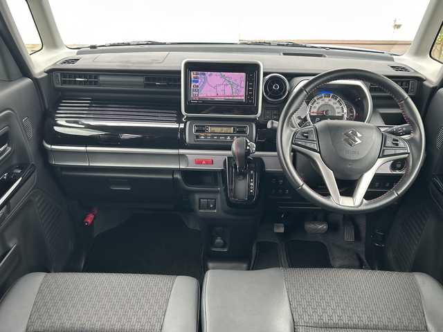 スズキ スペーシア カスタム HYBRID XS ターボ 千葉県 2017(平29)年 2.5万km ブリスクブルーM ナビＣＮ－ＲＺ７３Ｗ　全方位カメ　ドラレコ　Ｂｔ　フルセグＴＶ　ＥＴＣ　シートヒーター　レーンアシスト　ターボ　オートライト　ＬＥＤライト　１５インチＡＷ　両側パワースライドドア　コーナーセンサー